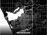 Map Of Muskegon Michigan Black Map Poster Template Of Muskegon Michigan Usa Maps Vector