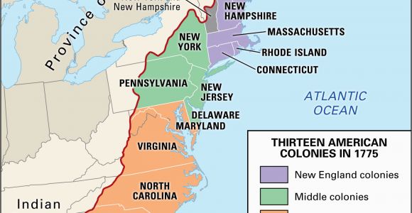 Map Of New England Colonies Middle and southern Proclamation Of 1763 History Map Significance Facts