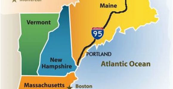 Map Of New England States Usa Greater Portland Maine Cvb New England Map New England