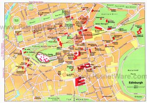 Map Of Nimes France Map Of Edinburgh attractions Planetware Printable Travel