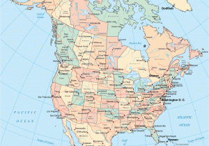 Map Of north America and Canada with Cities Map Of north America