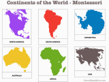 Map Of north America and Europe Continents Of the World Montessori Printable Montessori