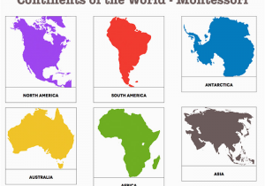 Map Of north America and Europe Continents Of the World Montessori Printable Montessori