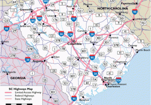 Map Of north Carolina Coastline Map Of south Carolina Highways