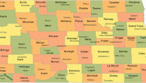 Map Of north Dakota and Minnesota north Dakota County Map