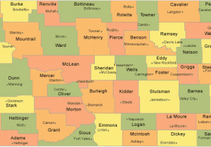 Map Of north Dakota south Dakota and Minnesota north Dakota County Map