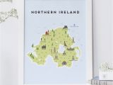 Map Of north Ireland Map Of northern Ireland Print