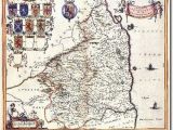 Map Of northeast England 1645 northumberland Maps Engravings and Prints England