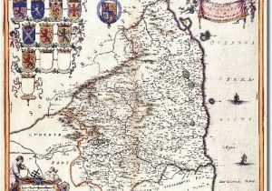 Map Of northeast England 1645 northumberland Maps Engravings and Prints England