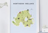 Map Of norther Ireland Map Of northern Ireland Print