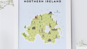 Map Of norther Ireland Map Of northern Ireland Print