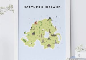 Map Of norther Ireland Map Of northern Ireland Print