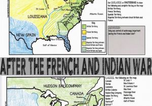 Map Of northern America and Canada French and Indian War Map Activity American Revolution Project