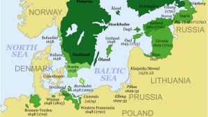 Map Of northern Europe and Scandinavia Map Showing the Development Of the Swedish Empire Between