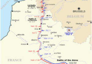 Map Of northern France Ww1 Map Of northern France and Belgium Showing the Progress Of Battles