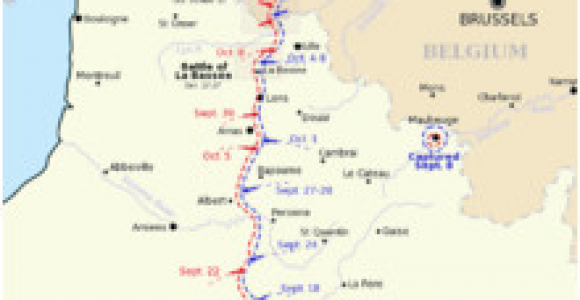 Map Of northern France Ww1 Map Of northern France and Belgium Showing the Progress Of Battles