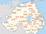 Map Of northern Ireland Showing towns Bt Postcode area Wikipedia