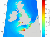 Map Of northwest Europe the theoretical Tidal Range Energy Resource Over the