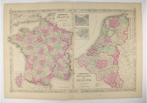 Map Of northwest France original Antique France Map Holland Map Belgium Netherlands Map