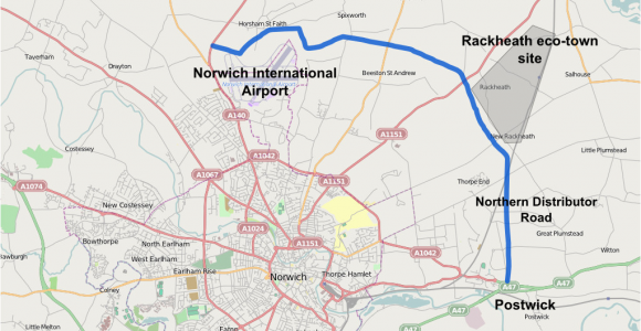 Map Of norwich England File norwich northern Distributor Png Wikimedia Commons