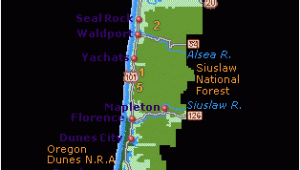 Map Of oregon Coast Beaches Simple oregon Coast Map with towns and Cities oregon Coast In