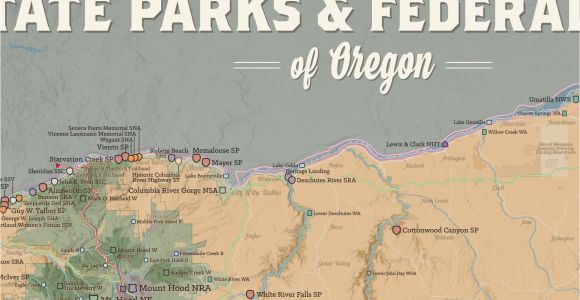 Map Of oregon State Parks oregon State Parks Federal Lands Map 24×36 Poster Best Maps Ever