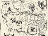 Map Of oregon Trail 1850 Vintage Cowboy Country Map Digital Image Download 1950s Map Of