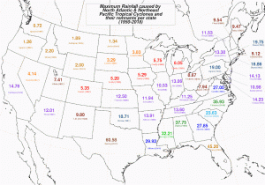 Map Of Paonia Colorado List Of Wettest Tropical Cyclones In the United States Wikipedia