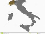 Map Of Piemonte Region Italy Italy 3d Metallic Map Whith Piemonte Region Highlighted Stock