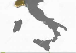 Map Of Piemonte Region Italy Italy 3d Metallic Map Whith Piemonte Region Highlighted Stock