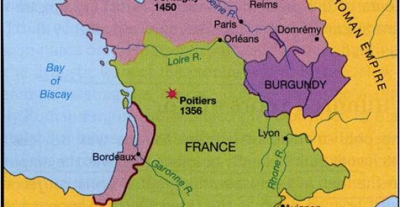 Map Of Poitiers France 100 Years War Map History Britain Plantagenet 1154 1485