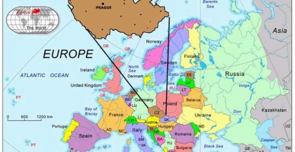 Map Of Prague In Europe Prague Map Europe