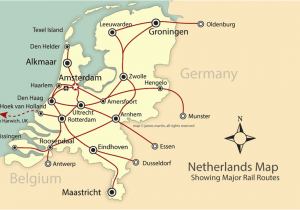 Map Of Rail Lines In Europe Rail and City Map Of the Netherlands Holland Mapping Europe