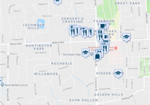 Map Of Rochester Hills Michigan 123 Rochdale Drive south Rochester Hills Mi Walk Score