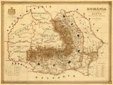 Map Of Romania In Europe Old Map Of Romania Harta Veche Romania Fine Print