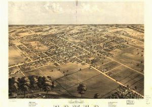 Map Of Romeo Michigan 8 X 12 Reproduced Photo Of Vintage Old Perspective Birds Eye View