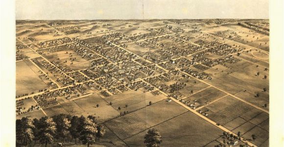 Map Of Romeo Michigan 8 X 12 Reproduced Photo Of Vintage Old Perspective Birds Eye View