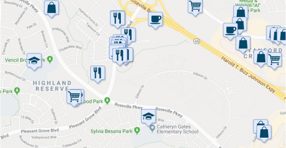 Map Of Roseville California 800 Gibson Drive Roseville Ca Walk Score