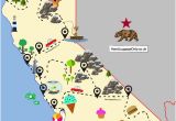 Map Of Route 1 California the Ultimate Road Trip Map Of Places to Visit In California Travel