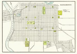 Map Of Saginaw Michigan 1901 Antique Sacramento City Map Reproduction Print Of Sacramento
