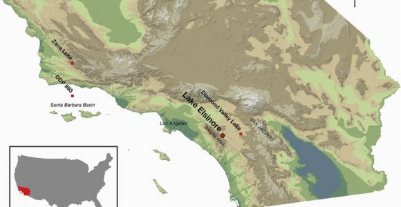 Map Of San Jacinto California Map Of southern California Showing Location Of Lake Elsinore and Odp