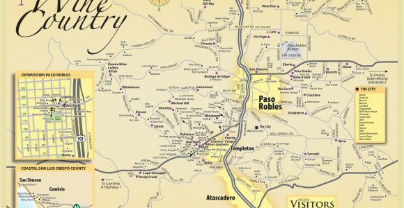 Map Of San Luis Obispo California Paso Robles Wine Tasting Map Paso Robles Daily News
