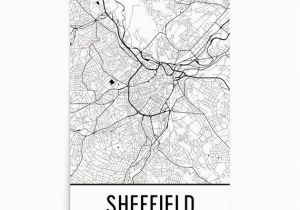 Map Of Sheffield England Sheffield Map Sheffield Art Sheffield Print Sheffield