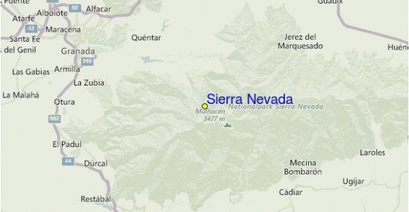 Map Of Sierra Nevada Spain Sierra Nevada Pra Vodce Po Sta Edisku Mapa Lokaca Sierra