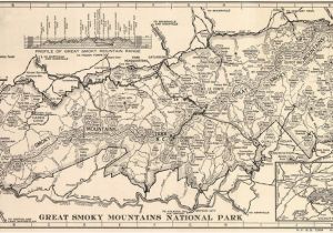 Map Of Smoky Mountains Tennessee Great Smoky Mountain National Park Map Gatlinburg Tennessee Etsy