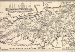 Map Of Smoky Mountains Tennessee Great Smoky Mountain National Park Map Gatlinburg Tennessee Etsy