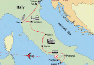 Map Of sorrento Italy 1 999 11 Day Venice Florence Rome sorrento tour Friday Departure