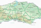 Map Of south England with towns Map Of Sussex Visit south East England