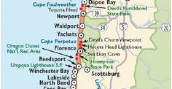 Map Of south oregon Simple oregon Coast Map with towns and Cities oregon Coast In