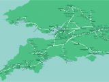 Map Of south West England and Wales Great Western Train Rail Maps